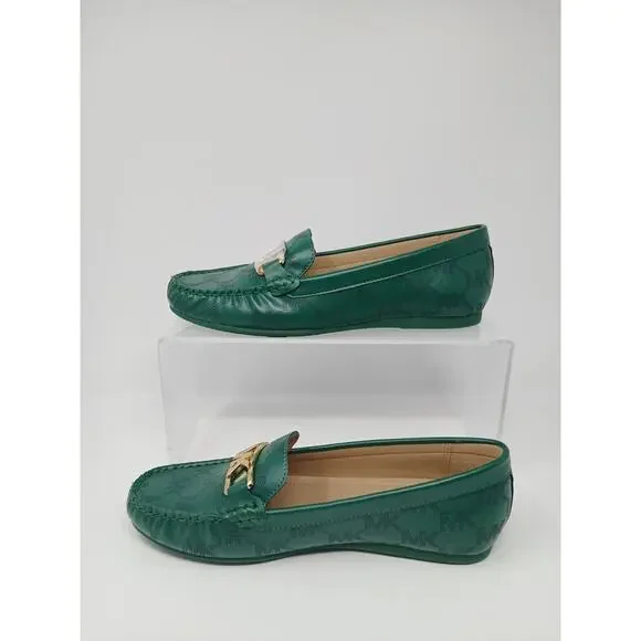 Michael Kors Camila Logo Moccasin Jewel Green Women SZ 7M 49S2CAFR1L New In Box - Picture 4 of 16